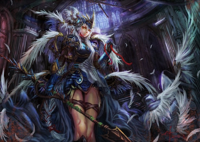 Шлем с крыльями фэнтези арт