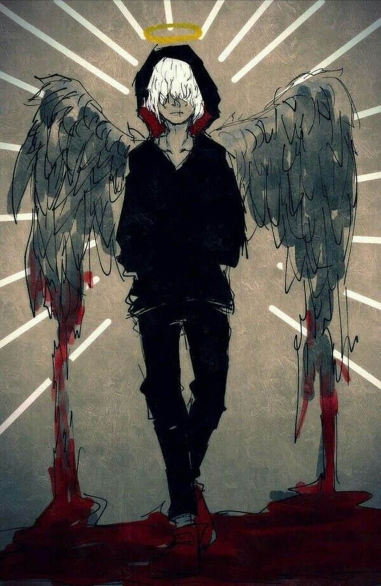 Парень под дождем арт