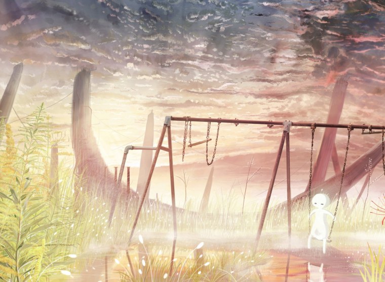 Качели на фоне неба