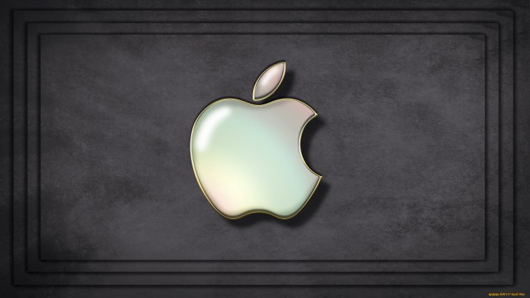 Логотип Apple на черном фоне