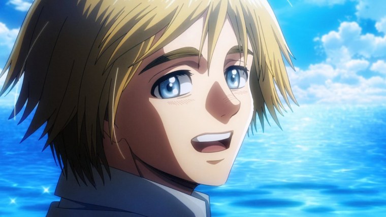 Эрен указывает на море