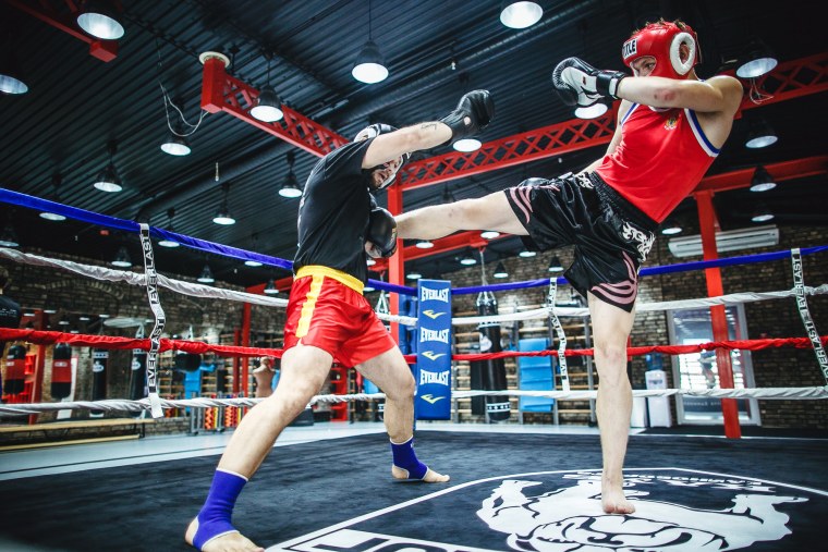 Боец Муай Тай вектор