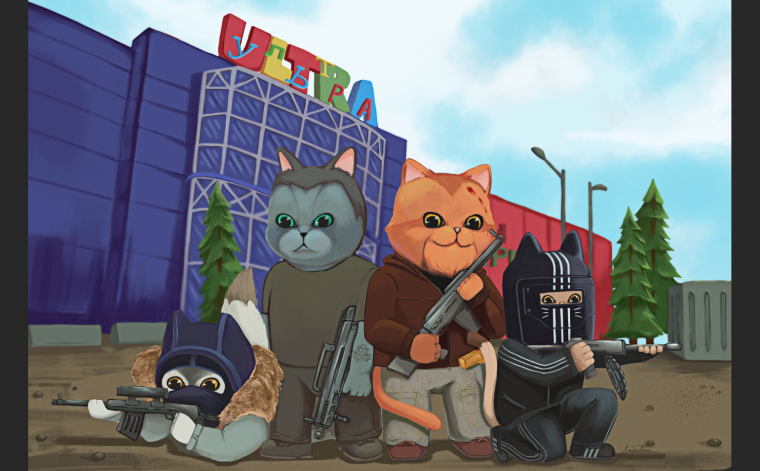 Шлёпа арт кот