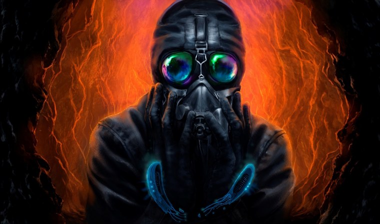 Аниме сталкер в противогазе