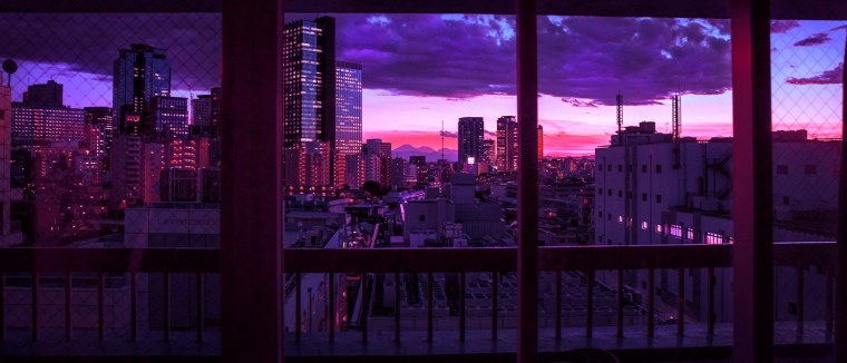 Закат в городе