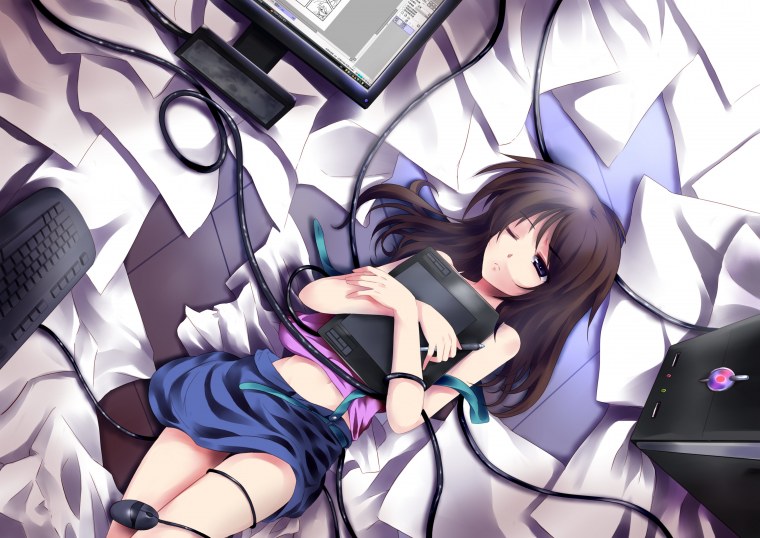 Аниме девочки на клавиатуру