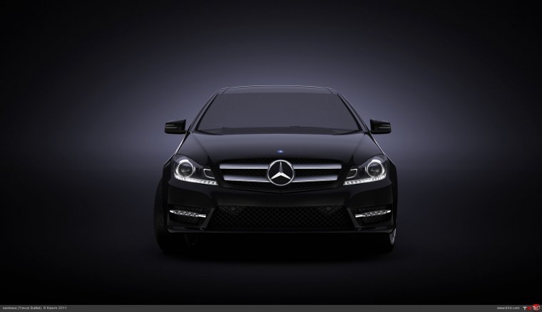 Мерседес е200 на черном фоне