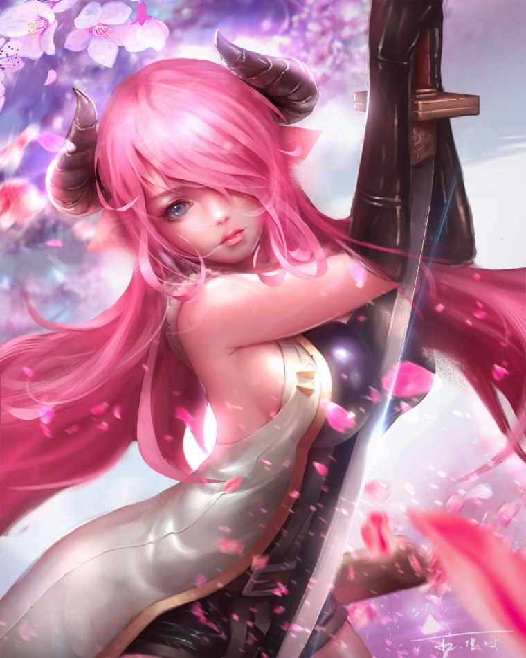 Розовая тян