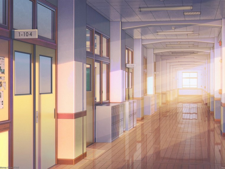 Тёмный школьный коридор гача