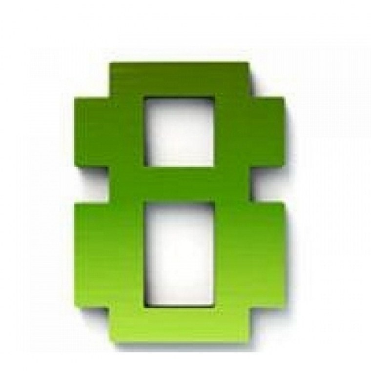 Цифра 8 в стиле майнкрафт