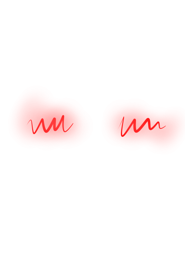 Красное свечение из глаз без фона