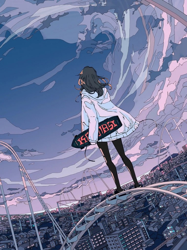 Аниме фон закат