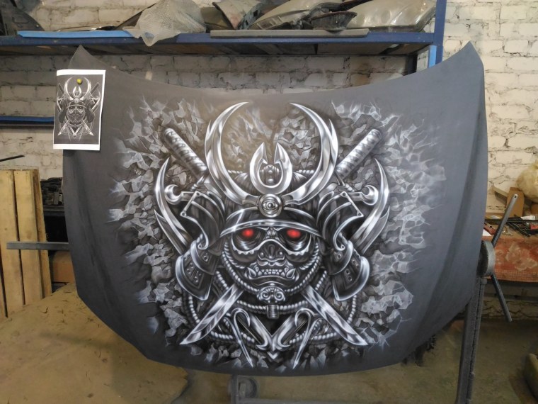 Самурай наклейка на авто на стекло