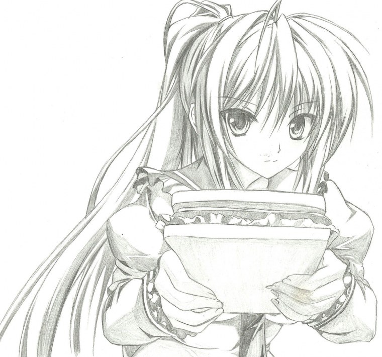 Эмилия Ре Зеро арт карандашом