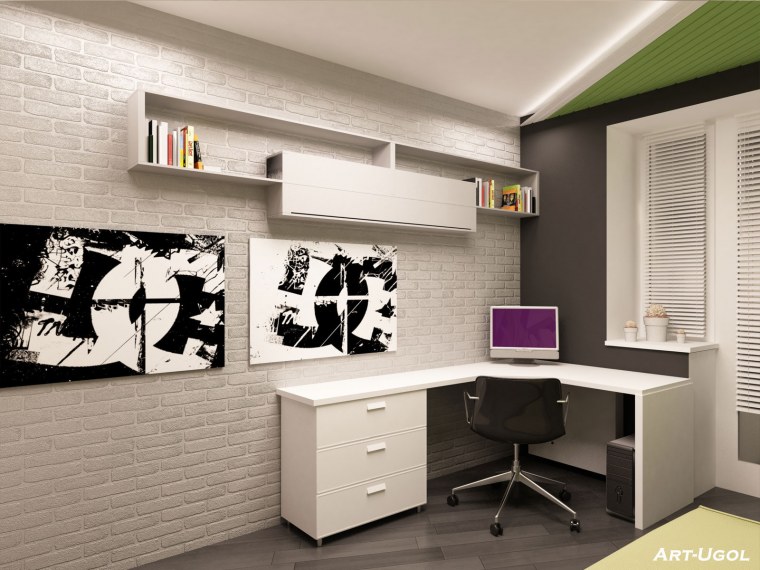 Рабочее место в комнате подростка