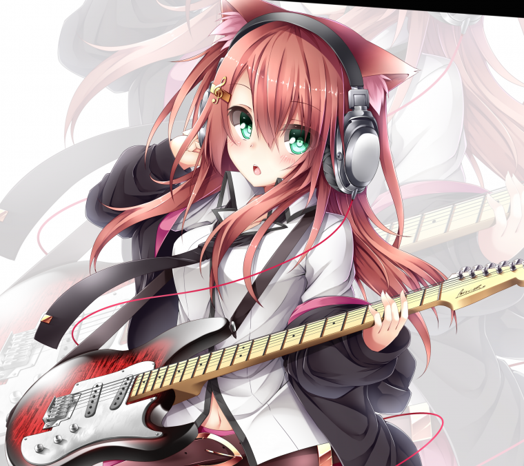 Аниме парень в наушниках