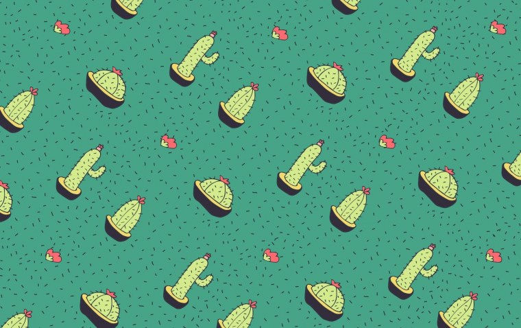 Узор с мелкими кактусами