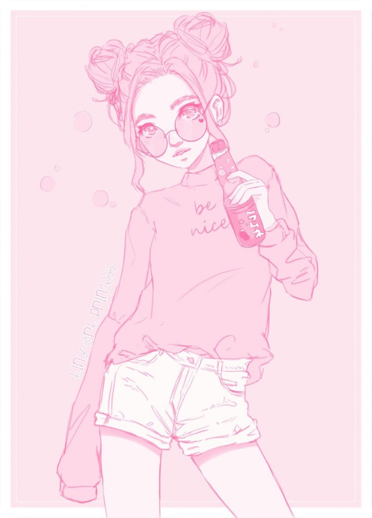 Аниме арт с полосками