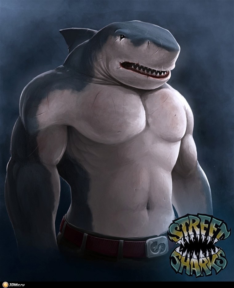 Человек акула арт