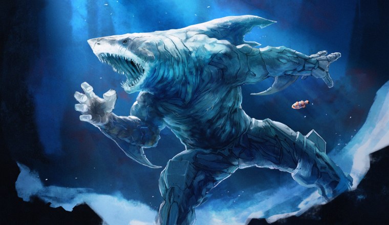 Человек акула арт