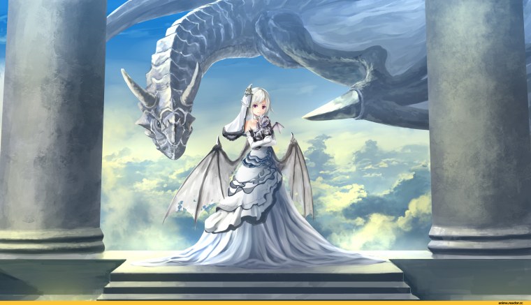 Аниме девушка дракон