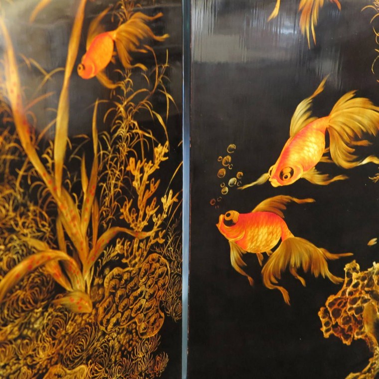Золотая рыбка арт акварелью