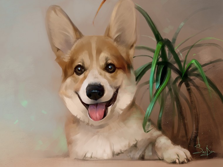 Мопс арт милый