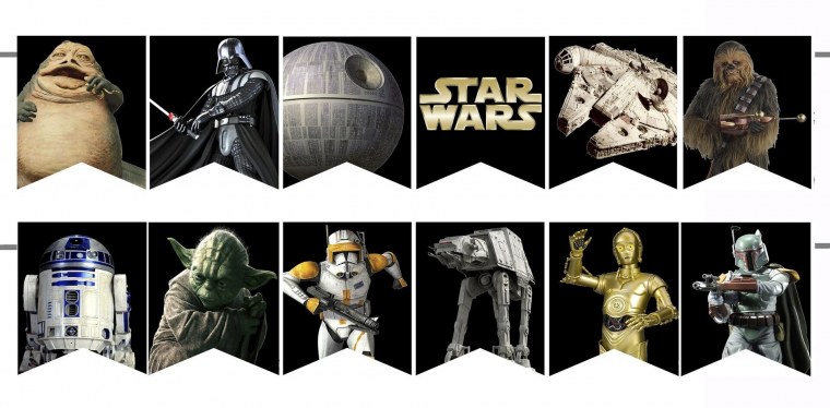 Гирлянда Звездные войны с днем рождения