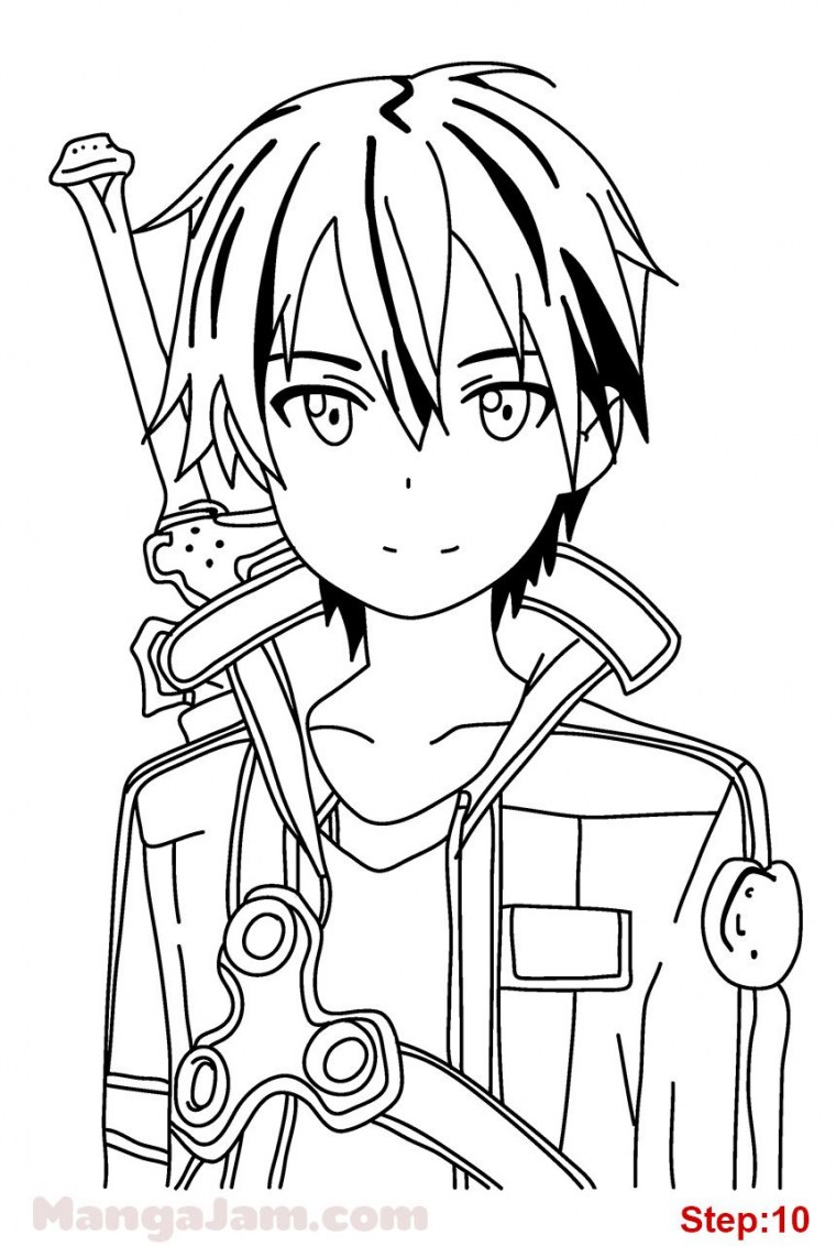 Как нарисовать аниме Кирито