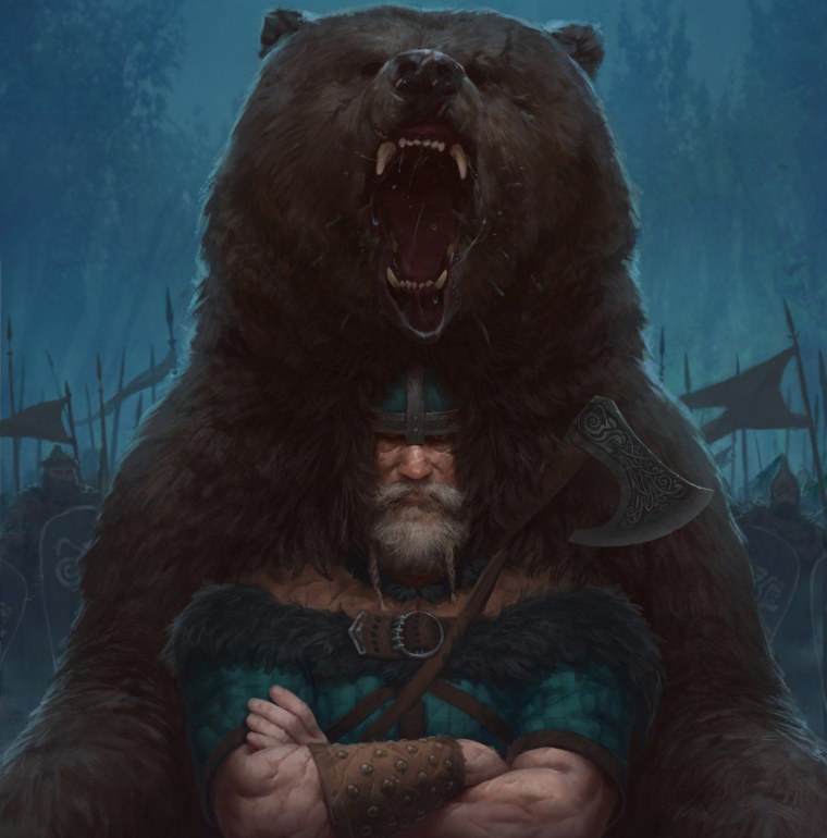 Медведь и девушка фэнтези