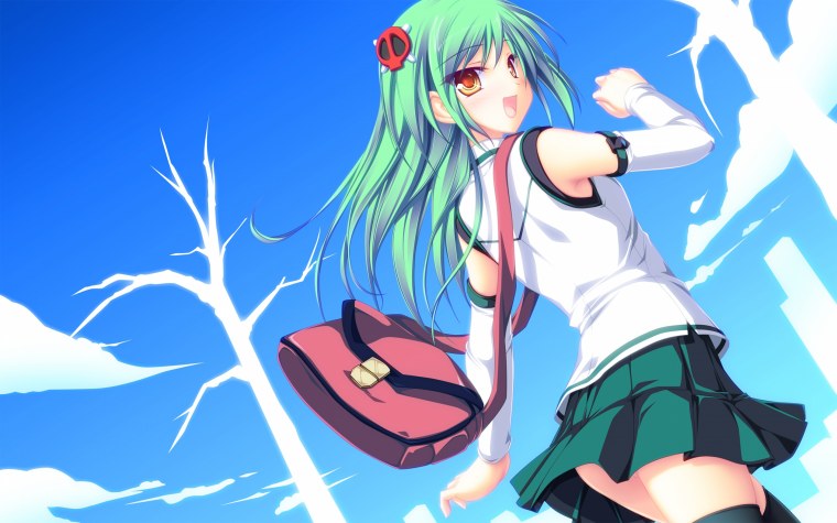 Аниме на зеленом фоне