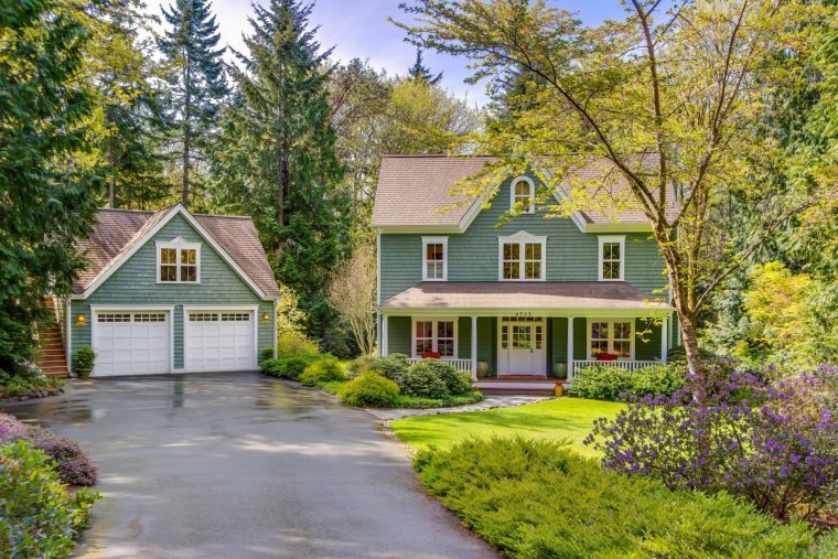 Американская домик с лужайкой