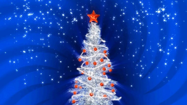 Новогодняя елка на фоне космоса