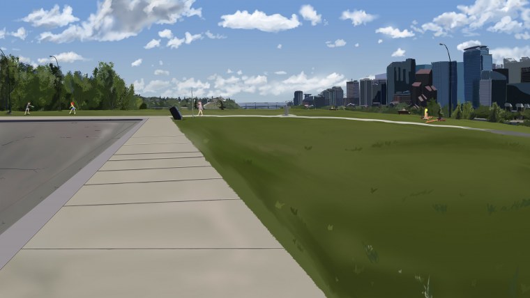 Фон двора с детской площадкой