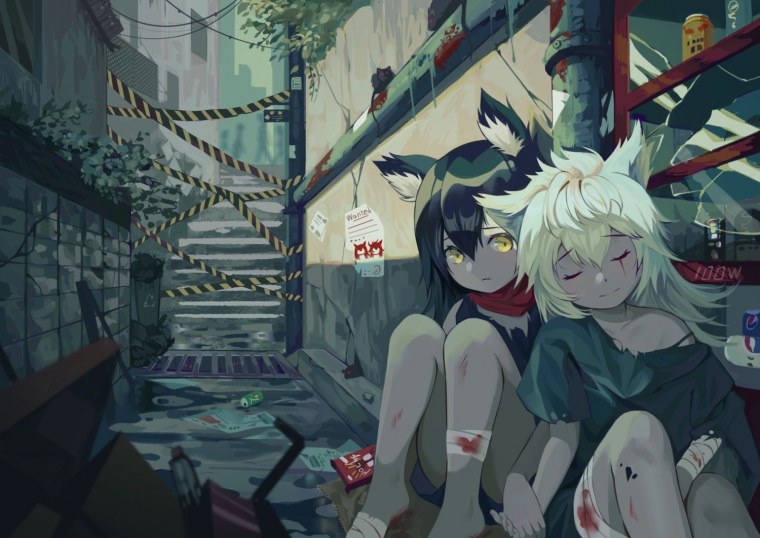 Аниме разноцветные глаза