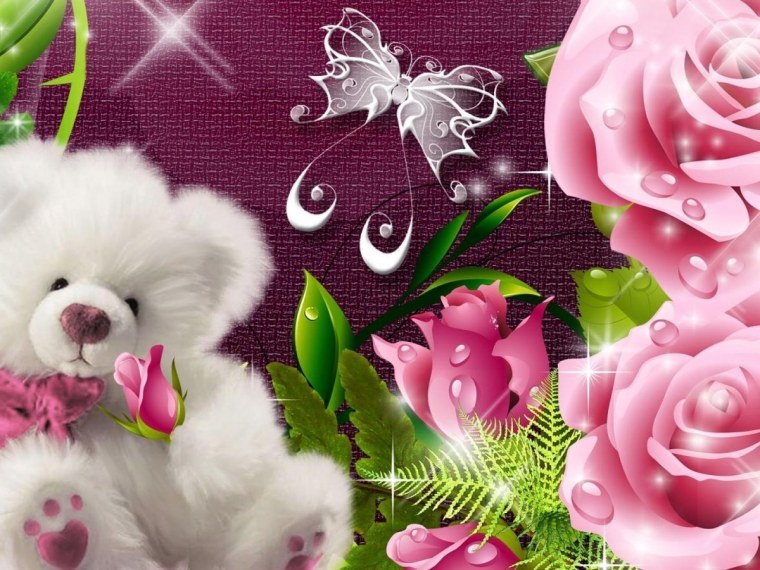 Красивые бабочки и цветы живые