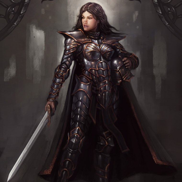 Красивая девушка рыцарь