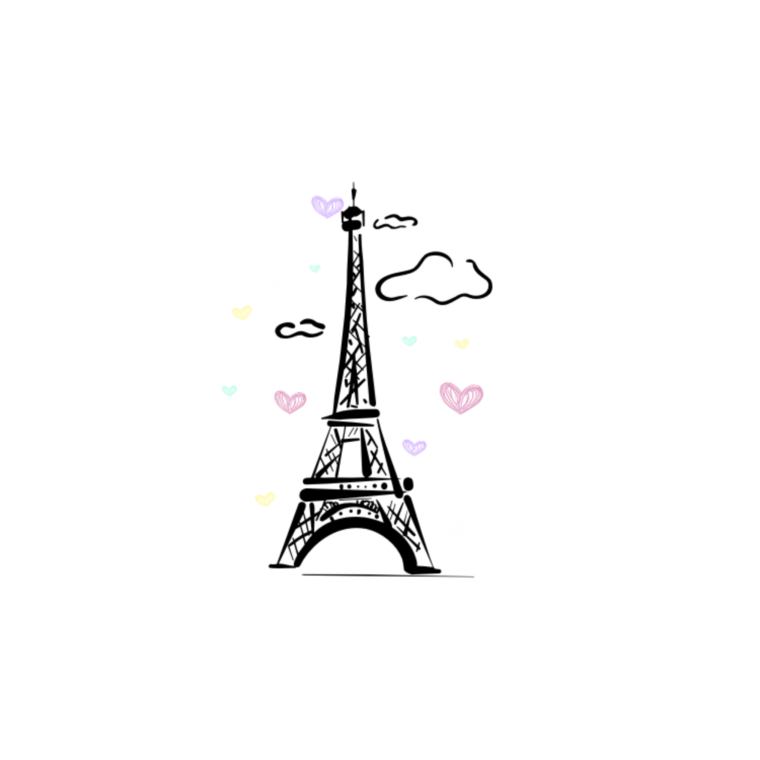 Силуэт Эйфелевой башни на прозрачном фоне