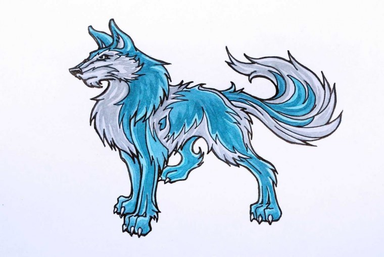 Рисунок волка для срисовки