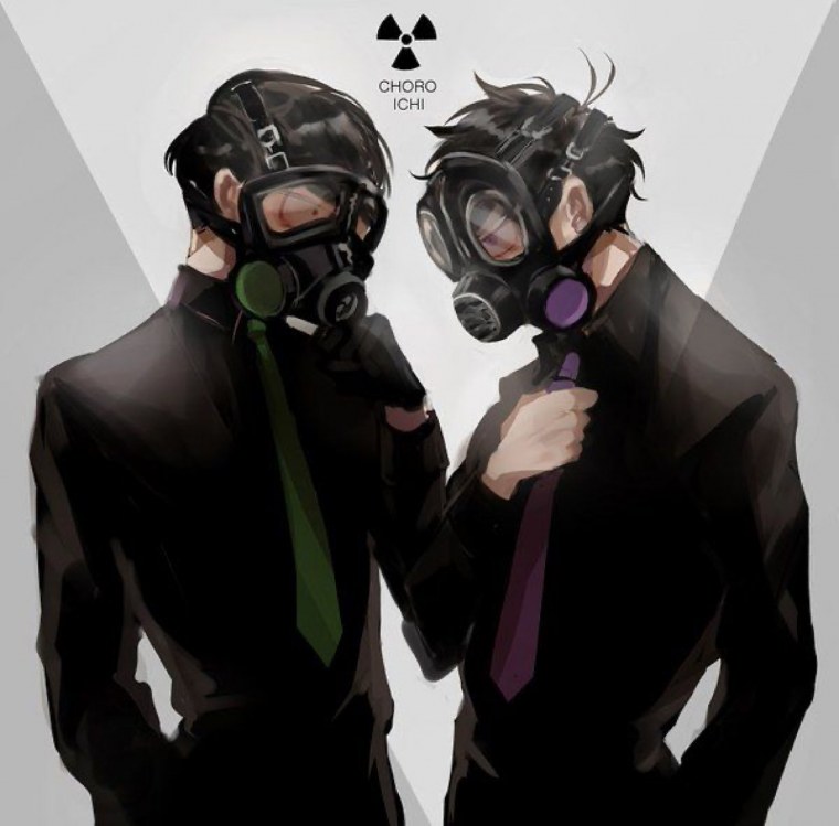 Человек в противогазе аниме