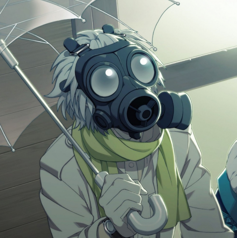 Аниме парень в респираторе