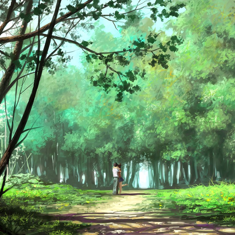 Поляна аниме тропинка