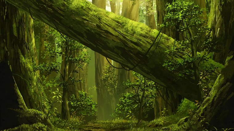 Волшебный лес в стиле Хаяо Миядзаки