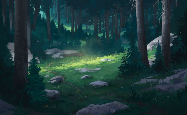 Лес в стиле аниме