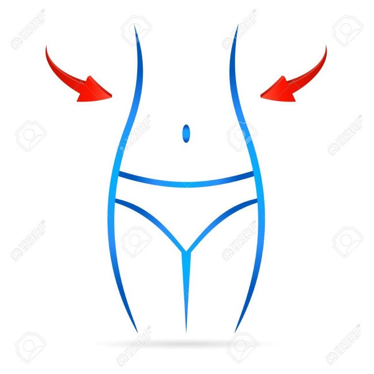 Девушка с сантиметровой лентой на талии рисунок