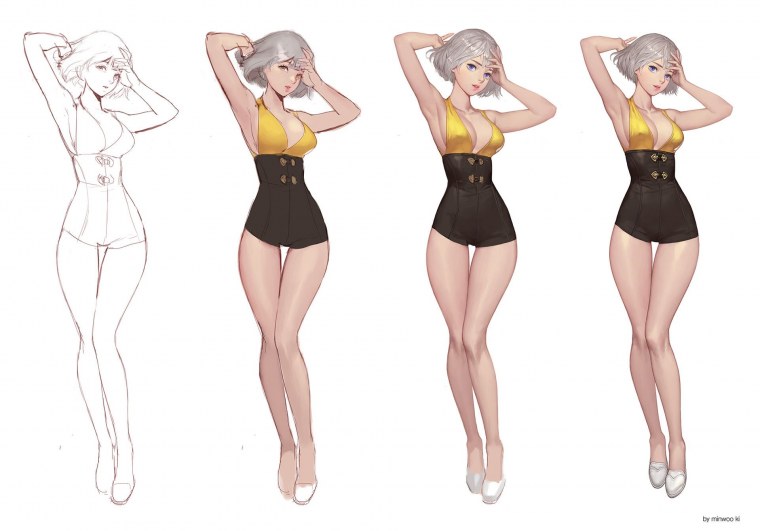 Рисунки для срисовки фигуры девушек