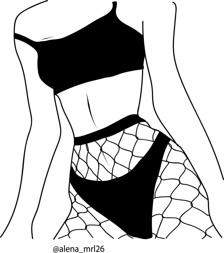 Нарисованные девушки в белье