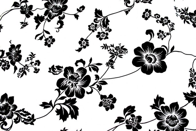 Обои белые с черным узором