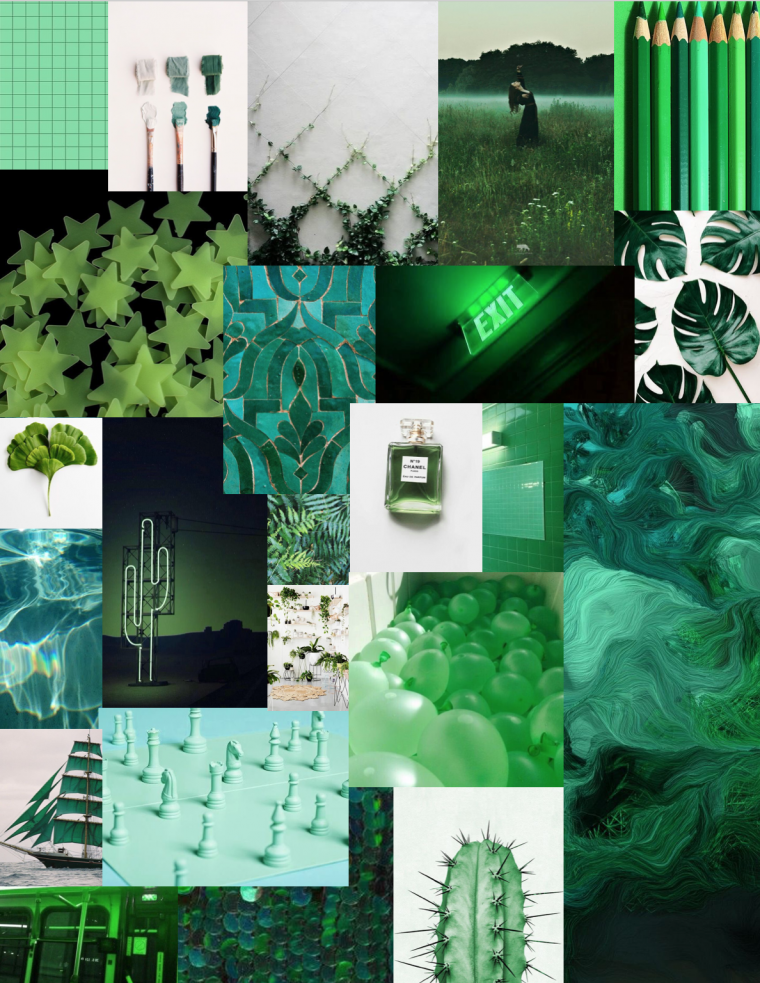 Зеленый цвет коллаж