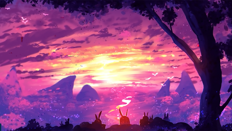 Пейзаж гуашью